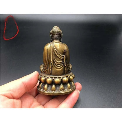 GOOD 2022 Southeast Asia HOME CAR Efficacious protection Safe good luck Sakyamuni Amitabha Buddha FENG SHUI bronze amulet statue