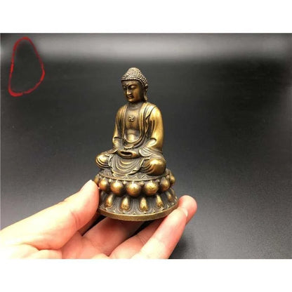 GOOD 2022 Southeast Asia HOME CAR Efficacious protection Safe good luck Sakyamuni Amitabha Buddha FENG SHUI bronze amulet statue