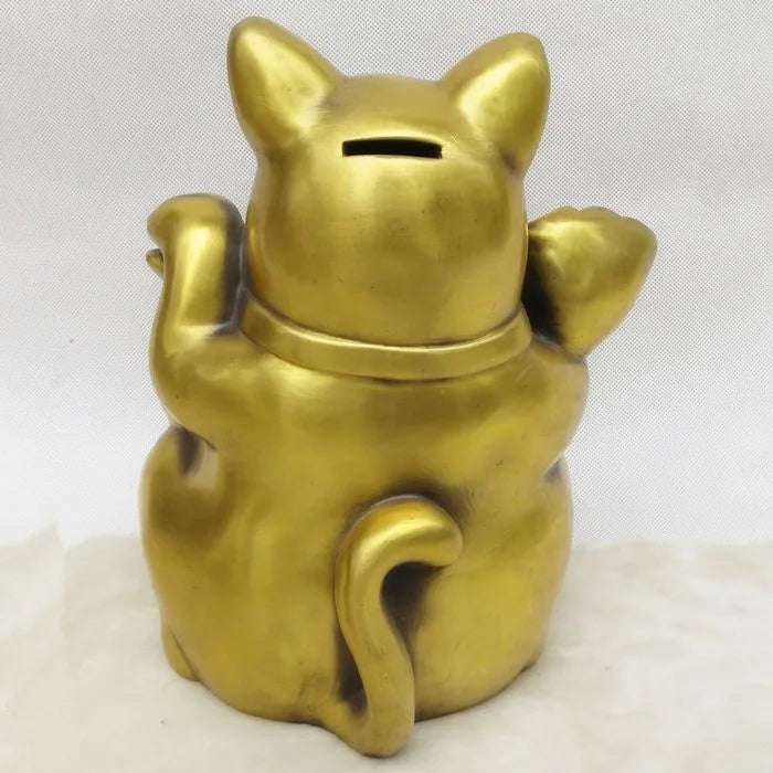 GOOD # 24CM- HOME OFFICE SHOP TOP efficacious Mascot thriving business copper Fortune Cat money box FENG SHUI statue