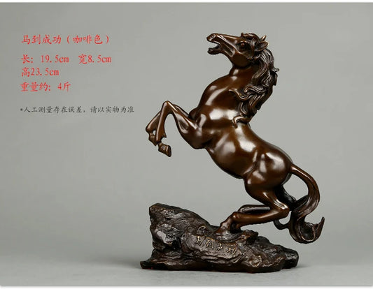 GOOD ART TOP COOL-home LIVING ROOM TOP ART Decor  success RETRO HORSE ART FENG SHUI bronze statue sculpture Mascot