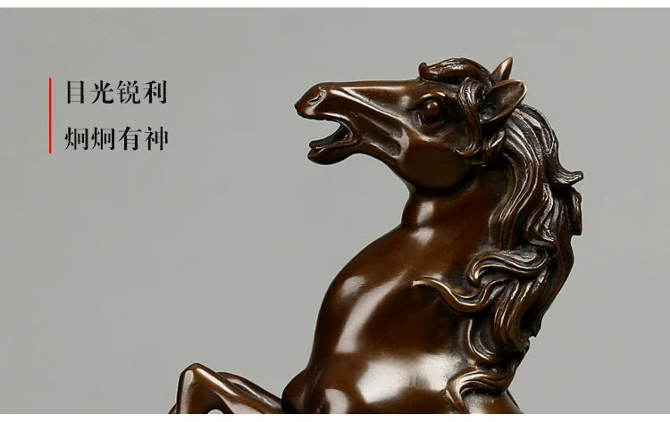 GOOD ART TOP COOL-home LIVING ROOM TOP ART Decor  success RETRO HORSE ART FENG SHUI bronze statue sculpture Mascot