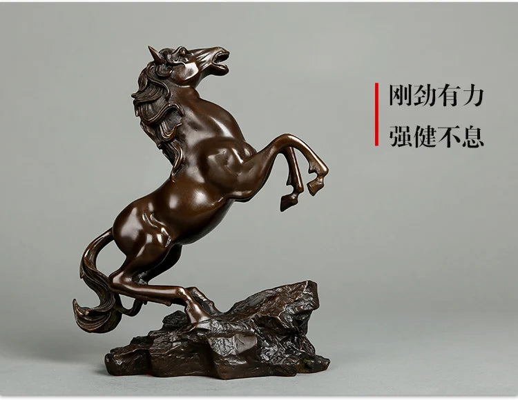 GOOD ART TOP COOL-home LIVING ROOM TOP ART Decor  success RETRO HORSE ART FENG SHUI bronze statue sculpture Mascot