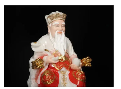 GOOD Asia HOME SHOP jade Buddha statue Bring good luck money God of wealth Recruit wealth TU DI GONG Mammon buddha statue