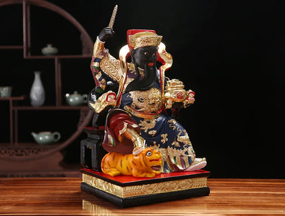 GOOD Asia HOME Taoist Temple Patron saint  God of wealth ZHAO GONG MING God statue bless safety health good luck statue