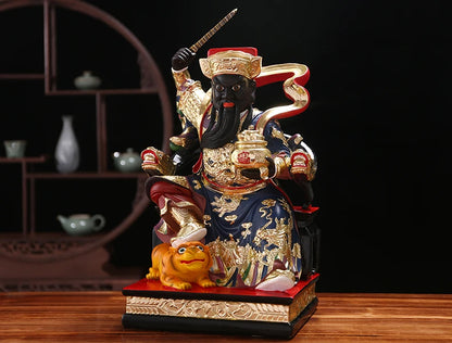 GOOD Asia HOME Taoist Temple Patron saint  God of wealth ZHAO GONG MING God statue bless safety health good luck statue