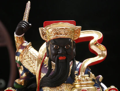 GOOD Asia HOME Taoist Temple Patron saint  God of wealth ZHAO GONG MING God statue bless safety health good luck statue