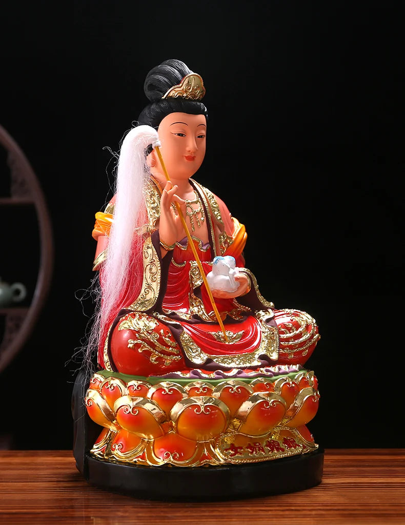 GOOD Asia HOME Temple Patron saint goddess NV WA NIANG NIANG Color God statue efficacious bless safety healthy large