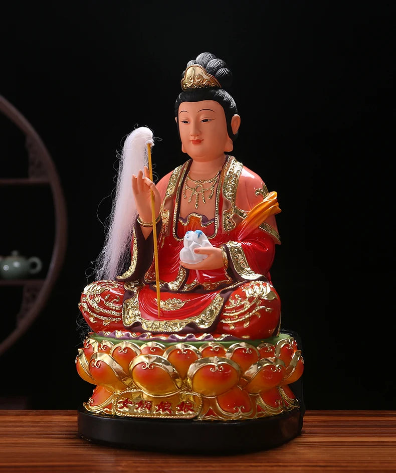 GOOD Asia HOME Temple Patron saint goddess NV WA NIANG NIANG Color God statue efficacious bless safety healthy large