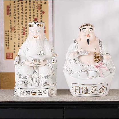 GOOD Asia Indonesia Vietnam Thailand HOME SHOP Porcelain TU DI GONG God of wealth Mammon statue Bring good luck Recruit wealth