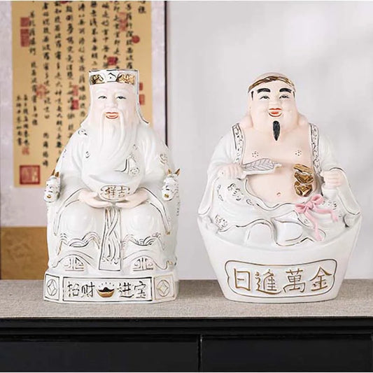 GOOD Asia Indonesia Vietnam Thailand HOME SHOP Porcelain TU DI GONG God of wealth Mammon statue Bring good luck Recruit wealth