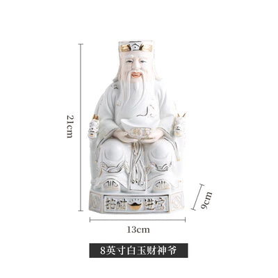 GOOD Asia Indonesia Vietnam Thailand HOME SHOP Porcelain TU DI GONG God of wealth Mammon statue Bring good luck Recruit wealth