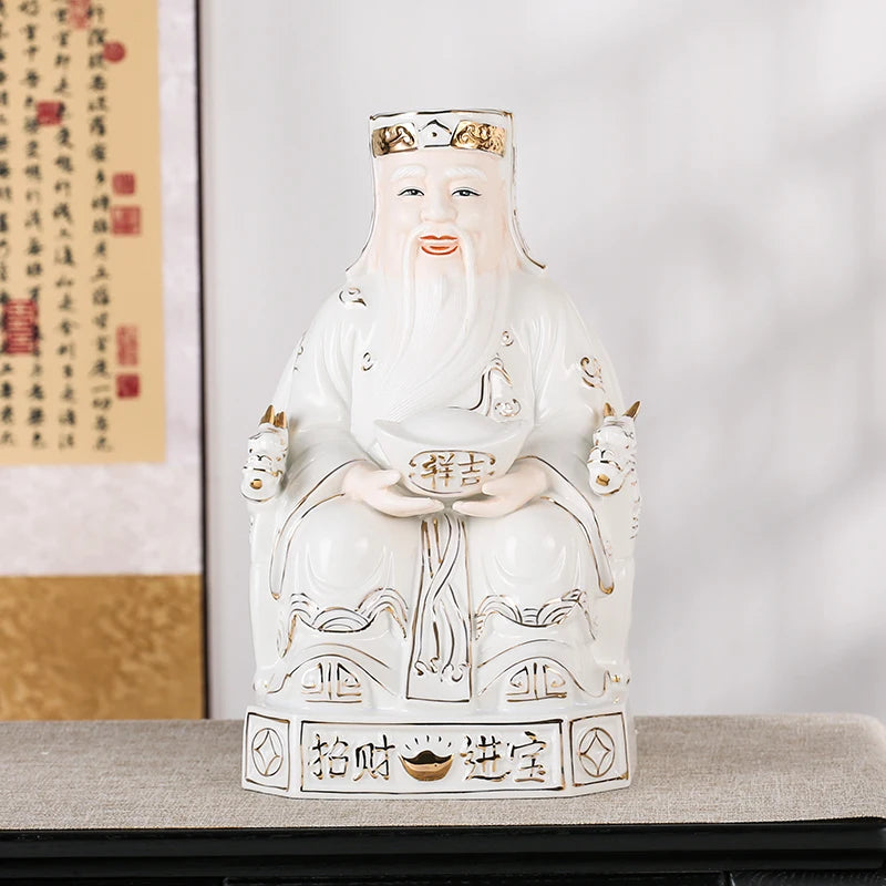 GOOD Asia Indonesia Vietnam Thailand HOME SHOP Porcelain TU DI GONG God of wealth Mammon statue Bring good luck Recruit wealth