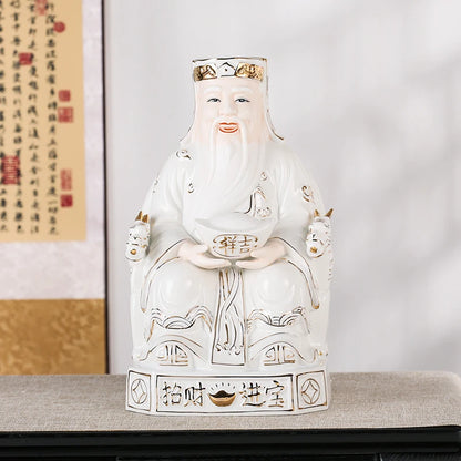 GOOD Asia Indonesia Vietnam Thailand HOME SHOP Porcelain TU DI GONG God of wealth Mammon statue Bring good luck Recruit wealth
