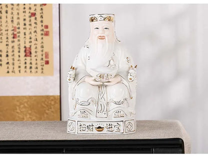 GOOD Asia Indonesia Vietnam Thailand HOME SHOP Porcelain TU DI GONG God of wealth Mammon statue Bring good luck Recruit wealth