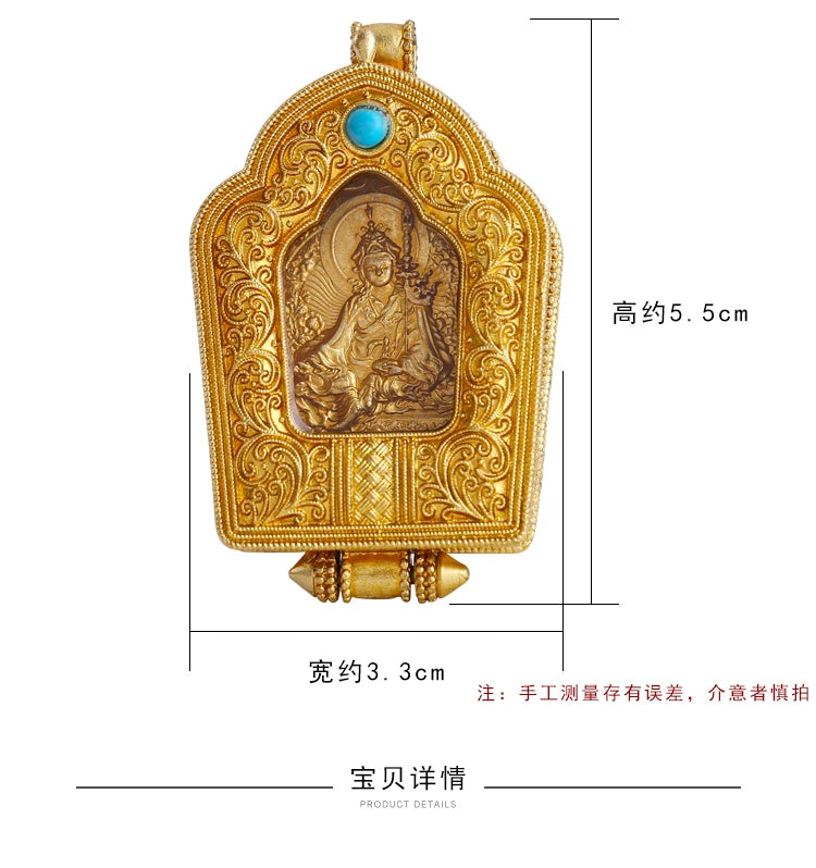 GOOD Asia Nepal Thailand pocket travel efficacious Mascot safe good luck Almighty God Guru Rinpoche Buddha Amulet copper Pendant