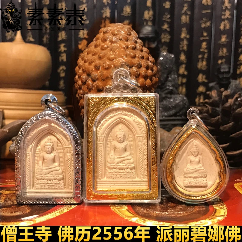 GOOD # Asia Thailand temple Buddha card Pendant Amulet bring fortune GOOD LUCK healthy safety Effective protection