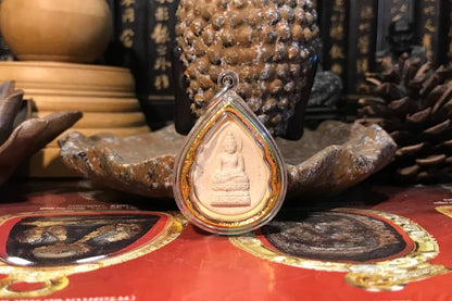 GOOD # Asia Thailand temple Buddha card Pendant Amulet bring fortune GOOD LUCK healthy safety Effective protection
