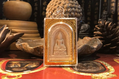 GOOD # Asia Thailand temple Buddha card Pendant Amulet bring fortune GOOD LUCK healthy safety Effective protection
