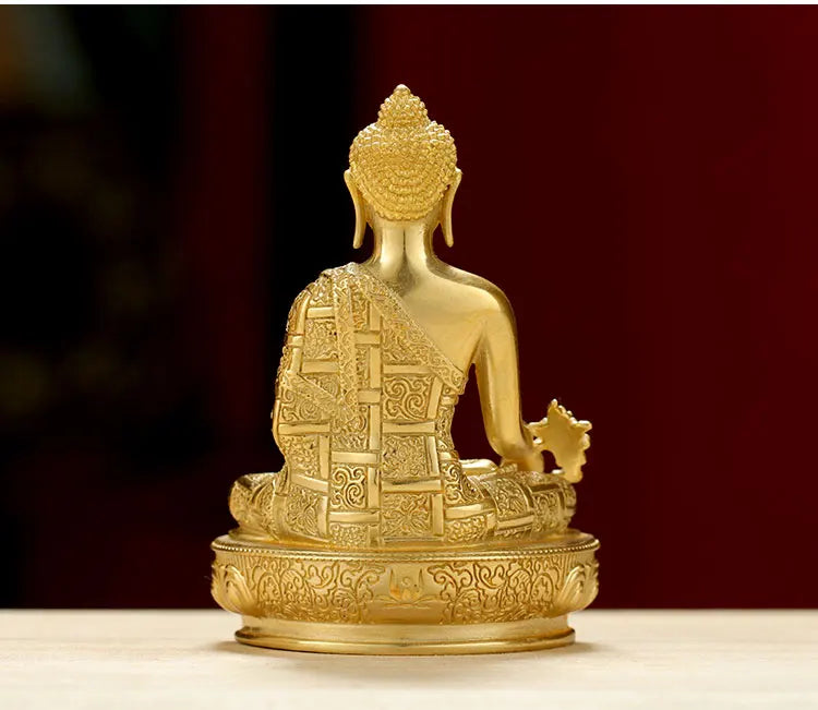 GOOD BUDDHA Buddhist pocket Travel Carry-on talisman bless safety good luck Handmade gilding the Medicine Guru Buddha statue