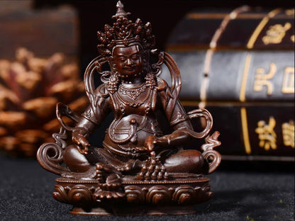 GOOD BUDDHA Buddhist pocket Travel Carry-on talisman good luck bring wealth Tibet Handmade Yellow Jambhala fortune god Buddha