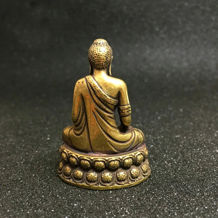 GOOD Buddhist Amulet Greco-Buddhist pocket travel efficacious talisman Auspicious Temple Sakyamuni Buddha brass statue
