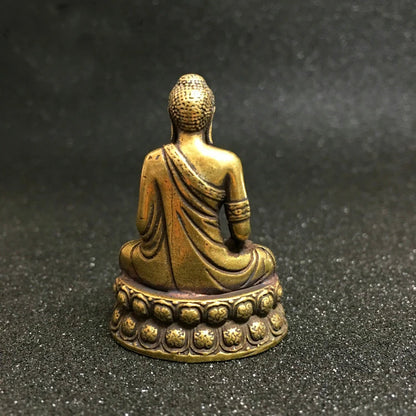 GOOD Buddhist Amulet Greco-Buddhist pocket travel efficacious talisman Auspicious Temple Sakyamuni Buddha brass statue
