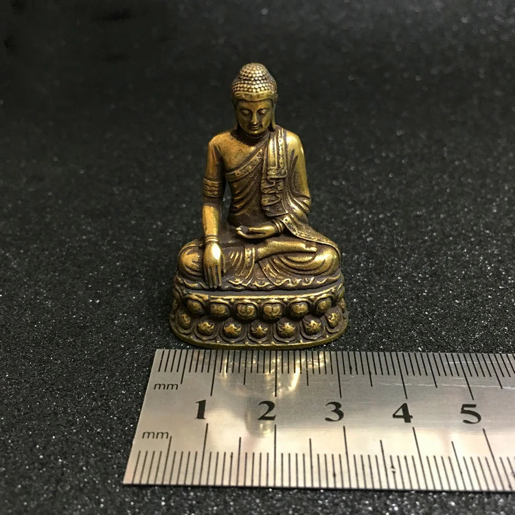 GOOD Buddhist Amulet Greco-Buddhist pocket travel efficacious talisman Auspicious Temple Sakyamuni Buddha brass statue