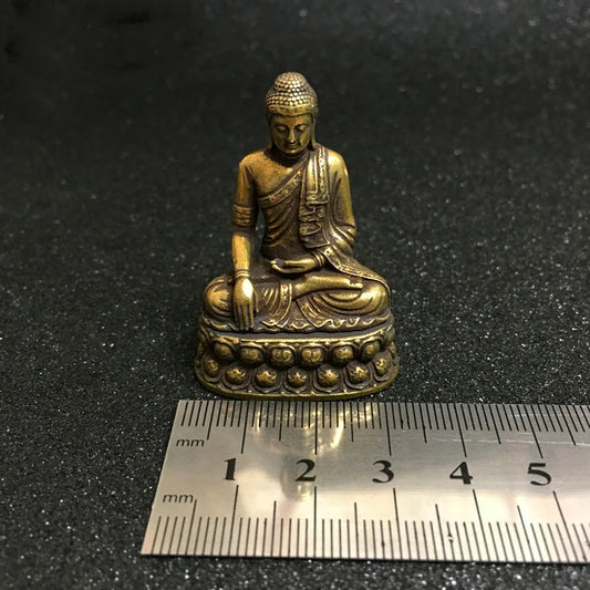 GOOD Buddhist Amulet Greco-Buddhist pocket travel efficacious talisman Auspicious Temple Sakyamuni Buddha brass statue