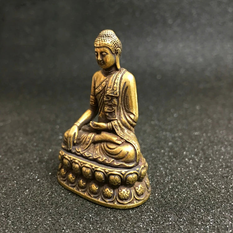 GOOD Buddhist Amulet Greco-Buddhist pocket travel efficacious talisman Auspicious Temple Sakyamuni Buddha brass statue