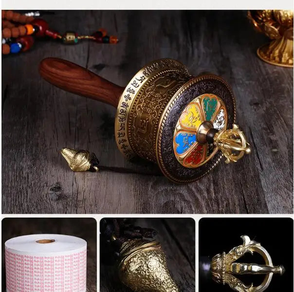 GOOD#  Buddhist article # Greco-Buddhist Tibet Nepal India Temple Buddhism recite chant scriptures prayer Rotating wheel