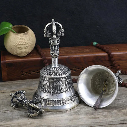 GOOD Buddhist articles # Practice of Tantric ritual # Tibetan Nepal Buddhism silver Jin Gangchu Vajra buddha vajra bell