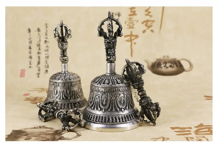 GOOD Buddhist articles # Practice of Tantric ritual # Tibetan Nepal Buddhism silver Jin Gangchu Vajra buddha vajra bell