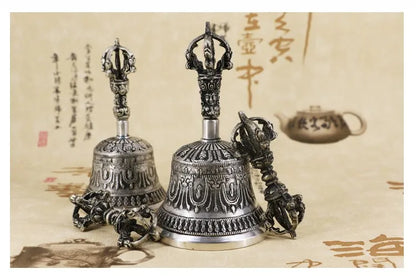 GOOD Buddhist articles # Practice of Tantric ritual # Tibetan Nepal Buddhism silver Jin Gangchu Vajra buddha vajra bell