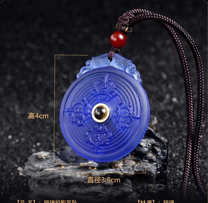 GOOD Buddhist supplies 2022 Greco-Buddhist pocket travel efficacious Mascot Mantra Buddha Eye Vajra Glazed Pendant bless Amulet
