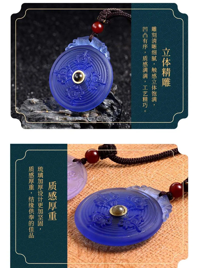 GOOD Buddhist supplies 2022 Greco-Buddhist pocket travel efficacious Mascot Mantra Buddha Eye Vajra Glazed Pendant bless Amulet