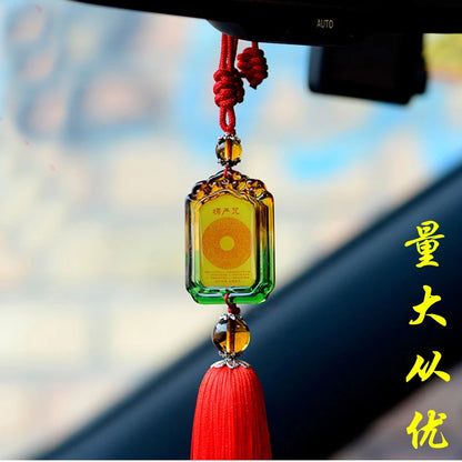 GOOD Buddhist supplies Greco-Buddhist HOME CAR efficacious Mascot crystal Shurangama Mantra Pendant Amulet bless safety healthy