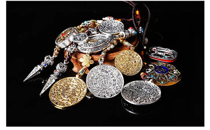 GOOD Buddhist supply 12PCS # Buddhist ritual efficacious talisman Tibetan Buddhism eight diagrams & ninth Palace safe Pendant