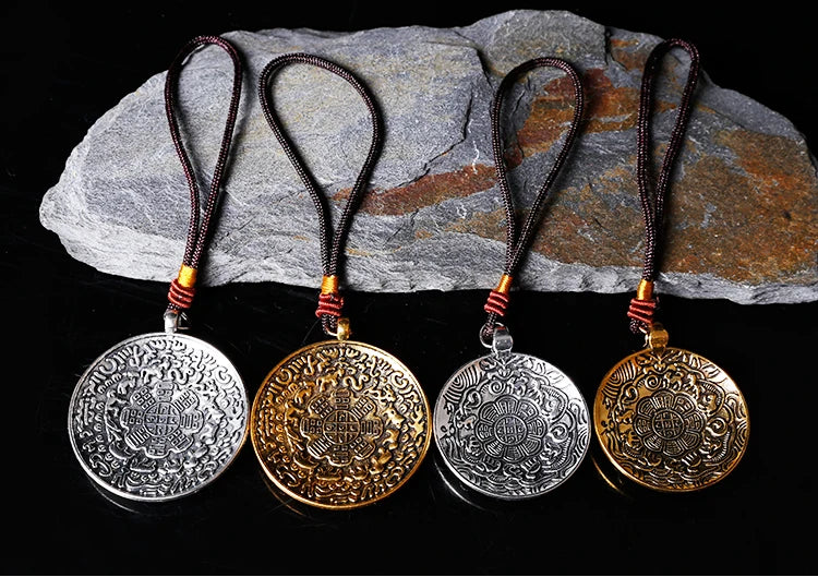 GOOD Buddhist supply 12PCS # Buddhist ritual efficacious talisman Tibetan Buddhism eight diagrams & ninth Palace safe Pendant