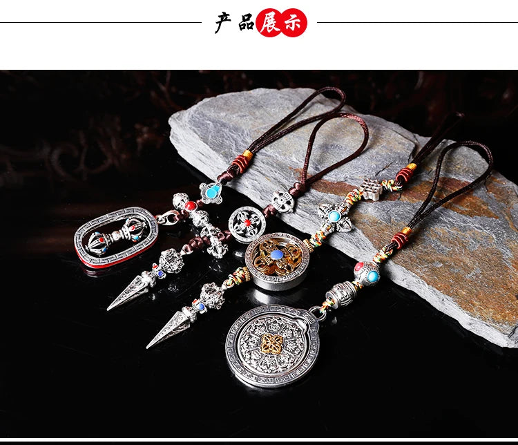 GOOD Buddhist supply 12PCS # Buddhist ritual efficacious talisman Tibetan Buddhism eight diagrams & ninth Palace safe Pendant