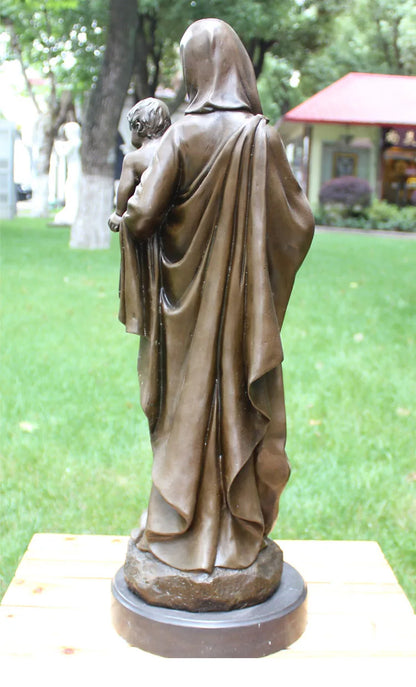 GOOD  Christianity Catholicism Madonna with child Jesus Christ Home Decor Religious Decoration bronze art statue  58CM