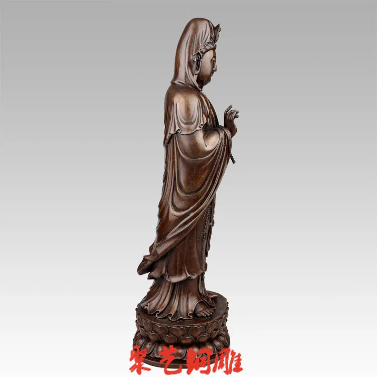 GOOD GUANYIN statue # family HOME TOP efficacious Protection- Nanhai Guanyin Avalokitesvara bronze statue-bless Safety Health