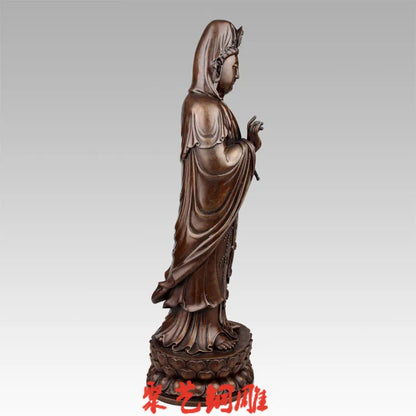 GOOD GUANYIN statue # family HOME TOP efficacious Protection- Nanhai Guanyin Avalokitesvara bronze statue-bless Safety Health