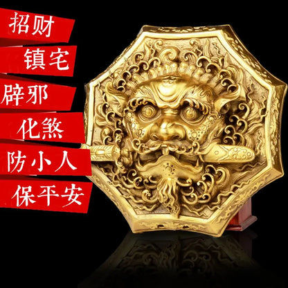 GOOD Geomantic omen Master tool # Asia HOME WALL DOOR Vestibule Exorcise evil spirits efficacious Copper Lion Sword talisman