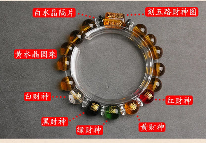 GOOD Geomantic omen master multipurpose Amulet Bring good luck money God of wealth Crystal Bracelet Recruit wealth talisman