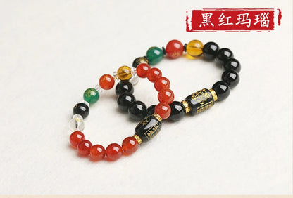 GOOD Geomantic omen master multipurpose Amulet WU XING SHUI MU JIN HUO TU Good luck FENG SHUI Crystal Bracelet talisman