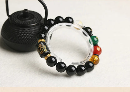 GOOD Geomantic omen master multipurpose Amulet WU XING SHUI MU JIN HUO TU Good luck FENG SHUI Crystal Bracelet talisman
