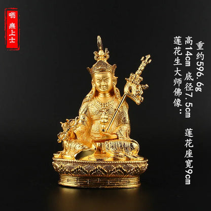 GOOD # Greco-Buddhist HOME OFFICE Talisman efficacious House Protection # Tibetan Buddhism Padmasambhava Gilding statue 14 CM