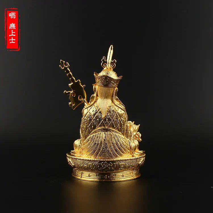GOOD # Greco-Buddhist HOME OFFICE Talisman efficacious House Protection # Tibetan Buddhism Padmasambhava Gilding statue 14 CM