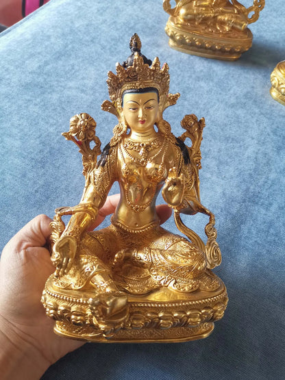 GOOD Green Tara Bodhisattva Guanyin Buddha statue Buddhism temple HOME gilded copper Buddha statue bless safe health good luck