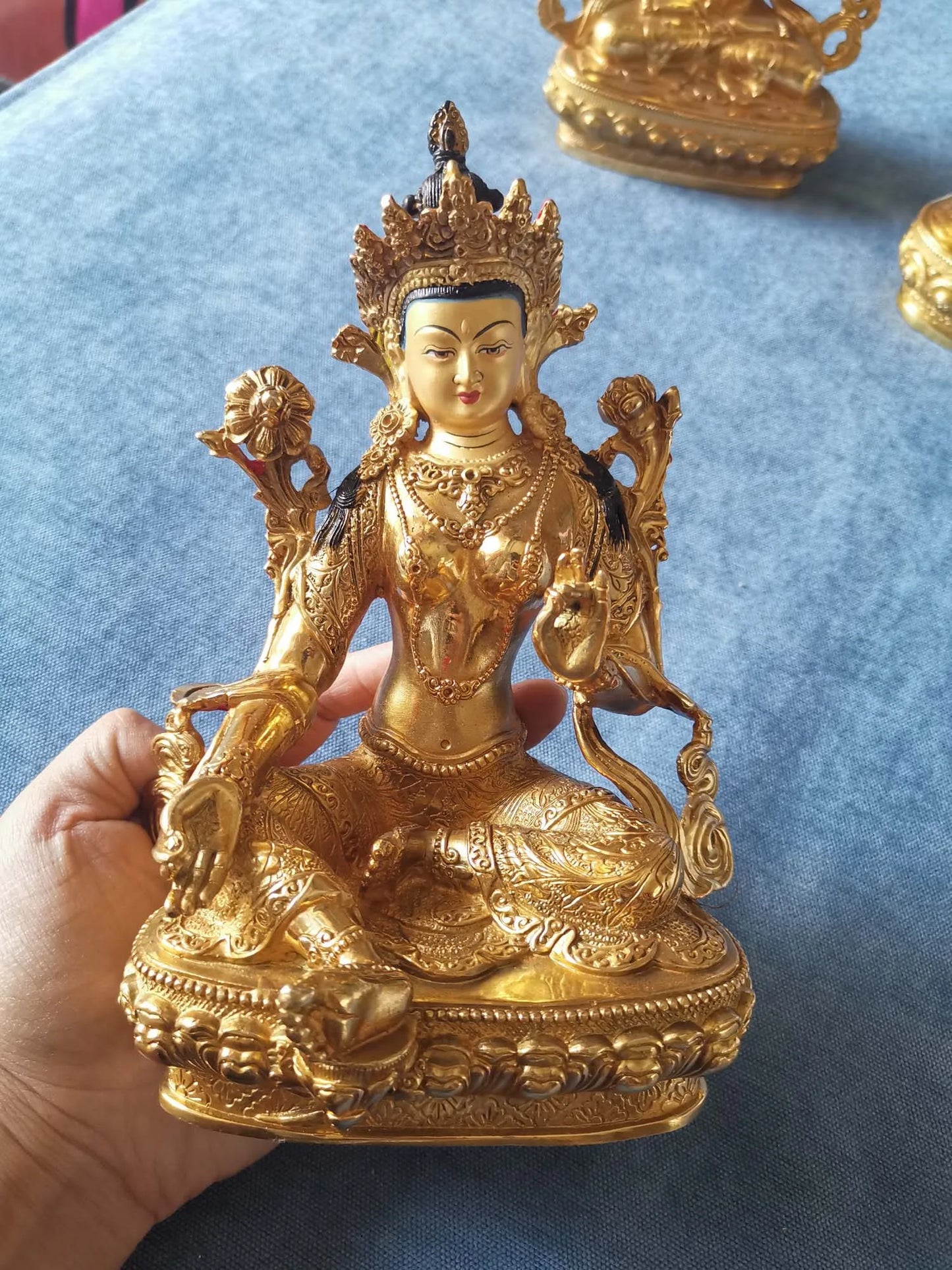 GOOD Green Tara Bodhisattva Guanyin Buddha statue Buddhism temple HOME gilded copper Buddha statue bless safe health good luck
